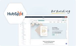 HubSpot logo next to screenshot of the CRM