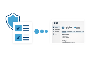 Secure data migration to an EHR