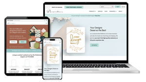 PrintsWell website in desktop, mobile, and tablet view