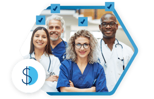 A clinical team smiling